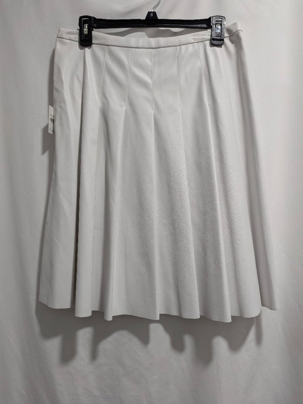 Calvin Klein white pleated pleather skirt